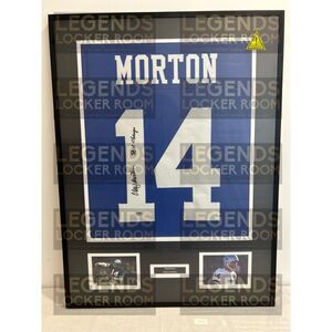 Framed Craig Morton Autographed Jersey (With Certificate of Authenticity)